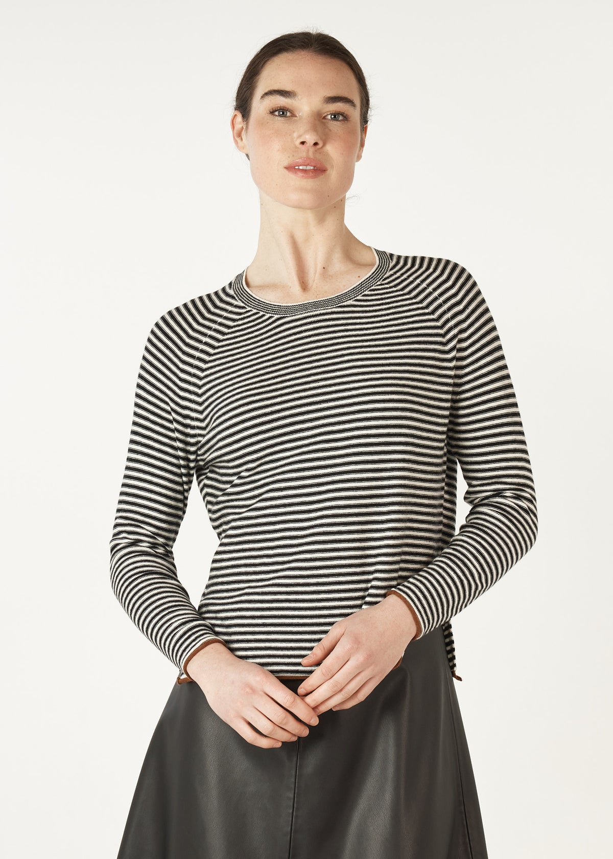 Z&P Essential Stripe Crew - White - LAST ONE - Size XL