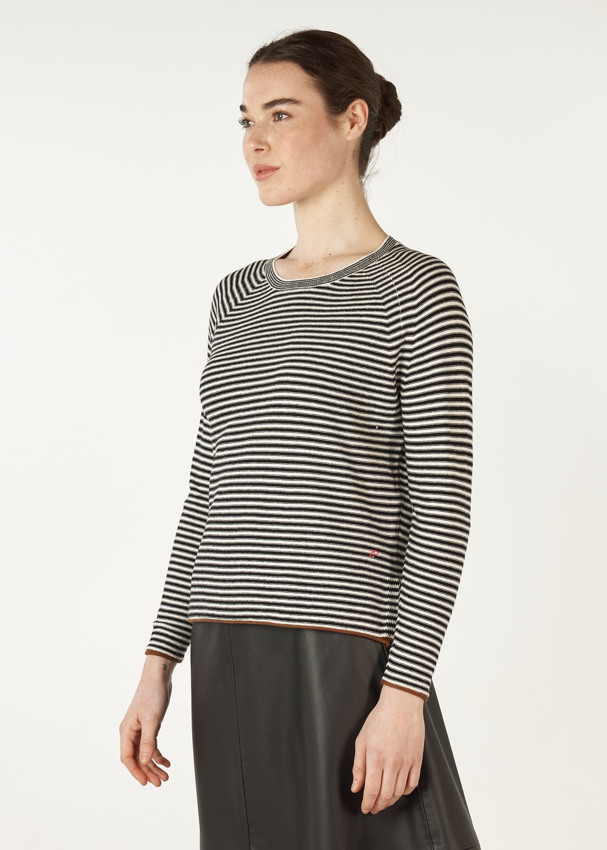 Z&P Essential Stripe Crew - White - LAST ONE - Size XL
