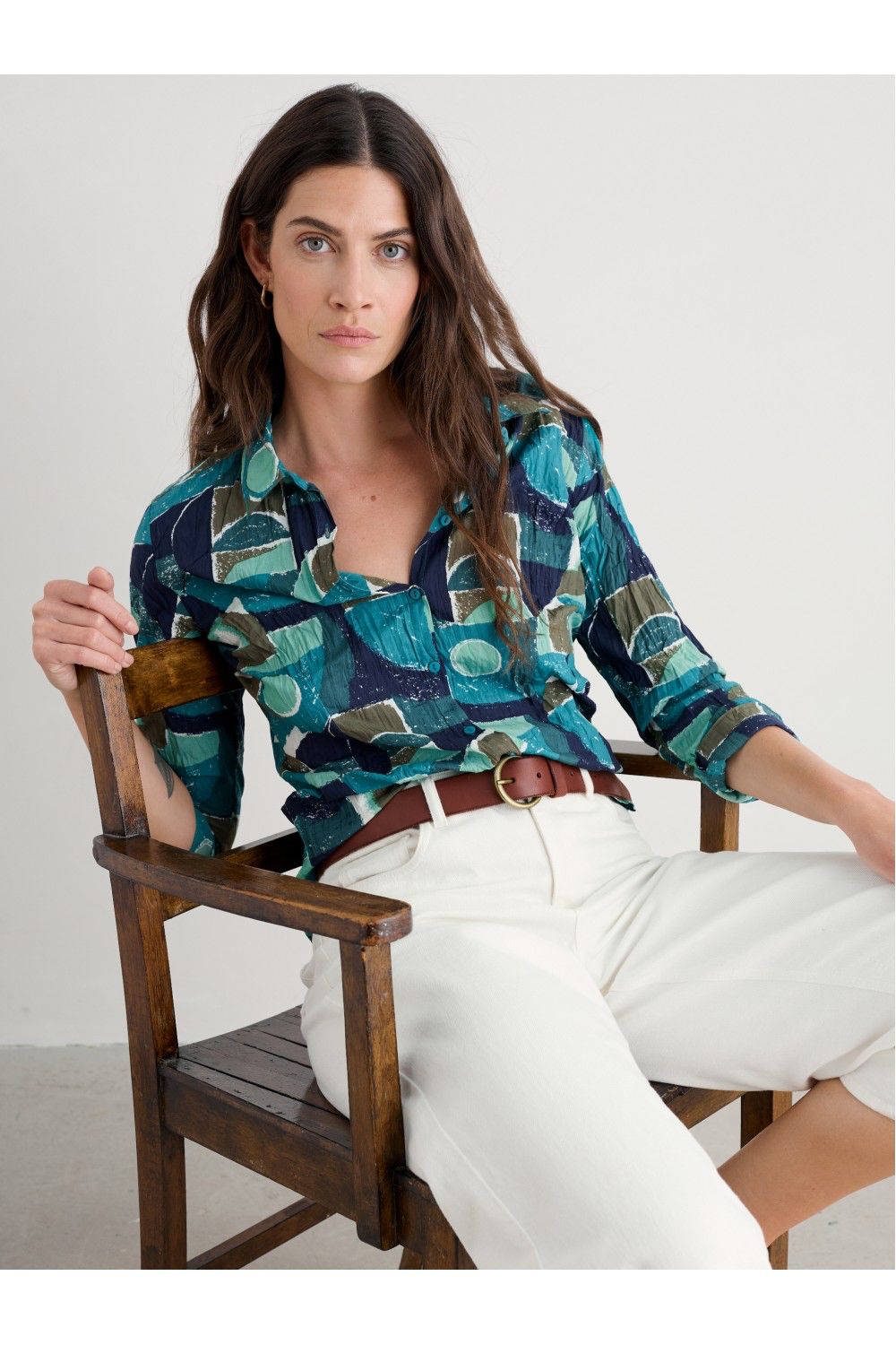 Seasalt Cornwall - Organic Cotton Larissa Shirt - Penwith Abstract Emulsion
