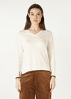 Z&P Essential V Neck Jumper - White