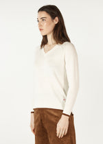 Z&P Essential V Neck Jumper - White