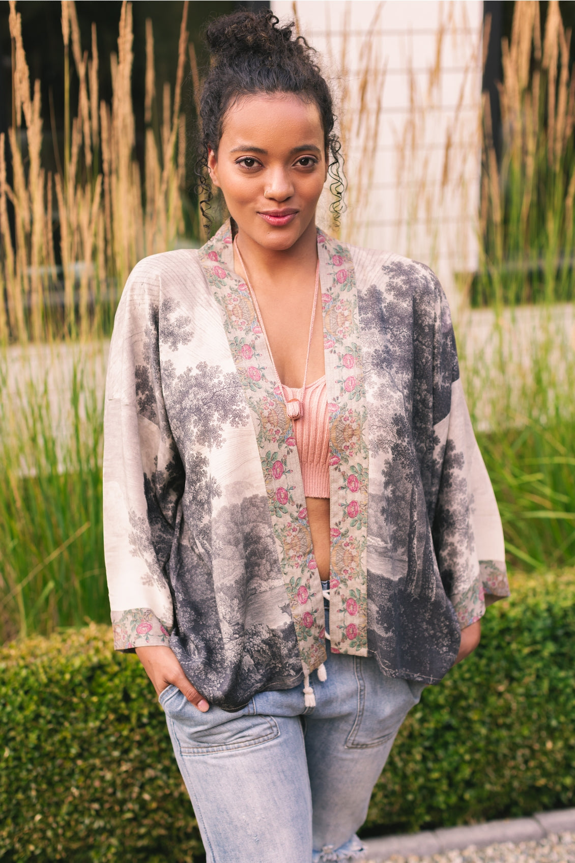 Market Of Stars - ‘Still I Rise’ Pixie Duster Cropped Kimono - Sunrise Woman