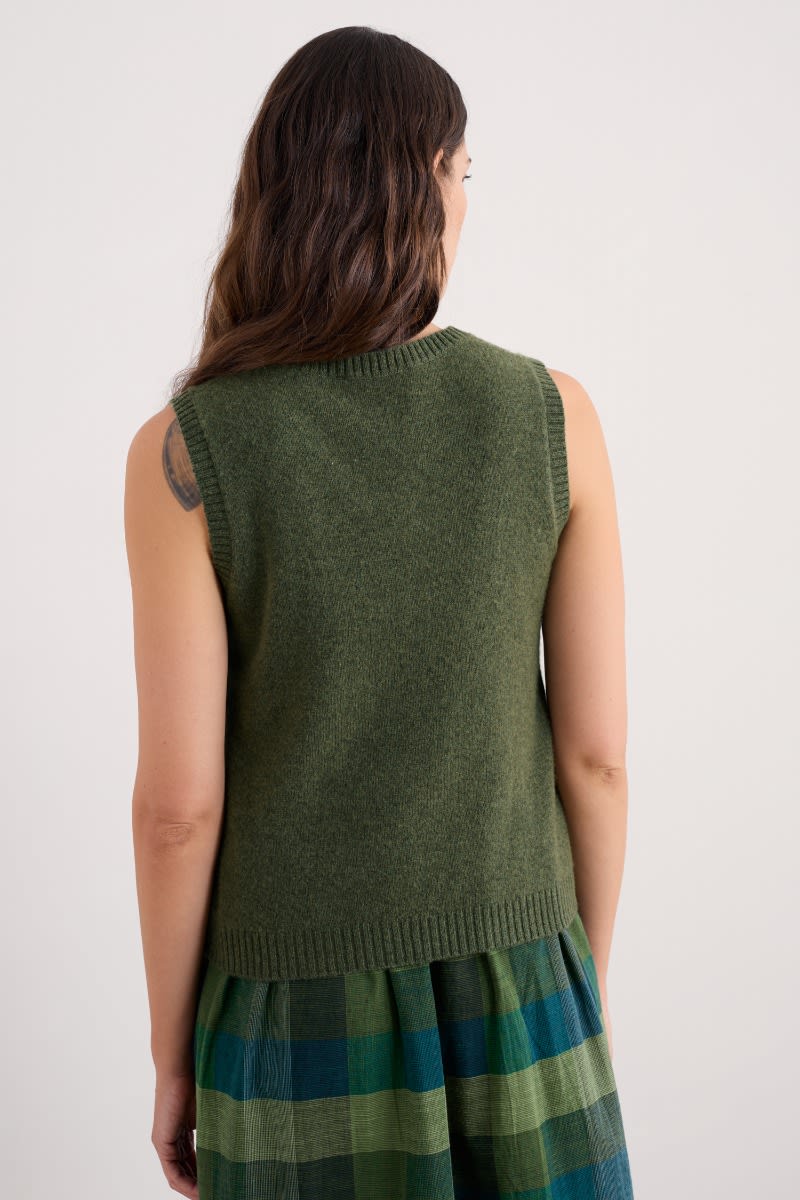 Seasalt Cornwall - East View Knitted Vest - Light Olive