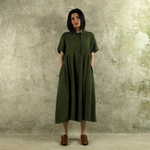 Montaigne ‘Vianne’ Linen Dress Pleats And Side Pockets - Various Colours