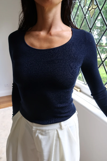 Montaigne Essential Merino Wool Scoop Neck Long Sleeve - Various Colours