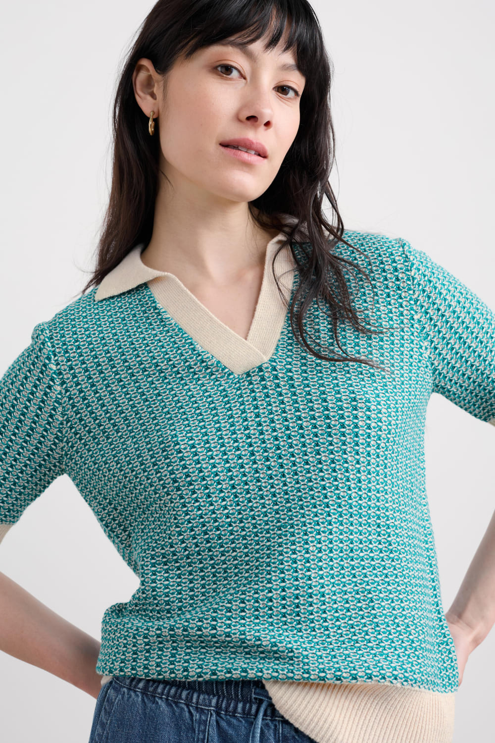 Seasalt Cornwall - Reed Bunting Top - Downwind Chalk Emulsion