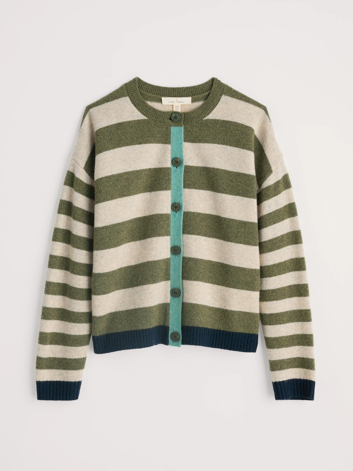 Seasalt Cornwall - Pinwell Cardigan - Bright Shape Light Olive Mix