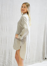 Rustic ‘Giana’ Shirt Dress Check - Venti Taupe