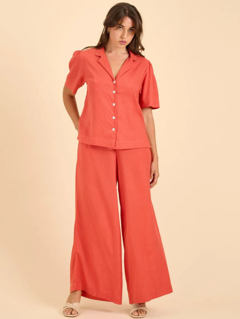 State Of Embrace Loop Palazzo Wide Leg Pant With Curved Belt Loops - Various Colours