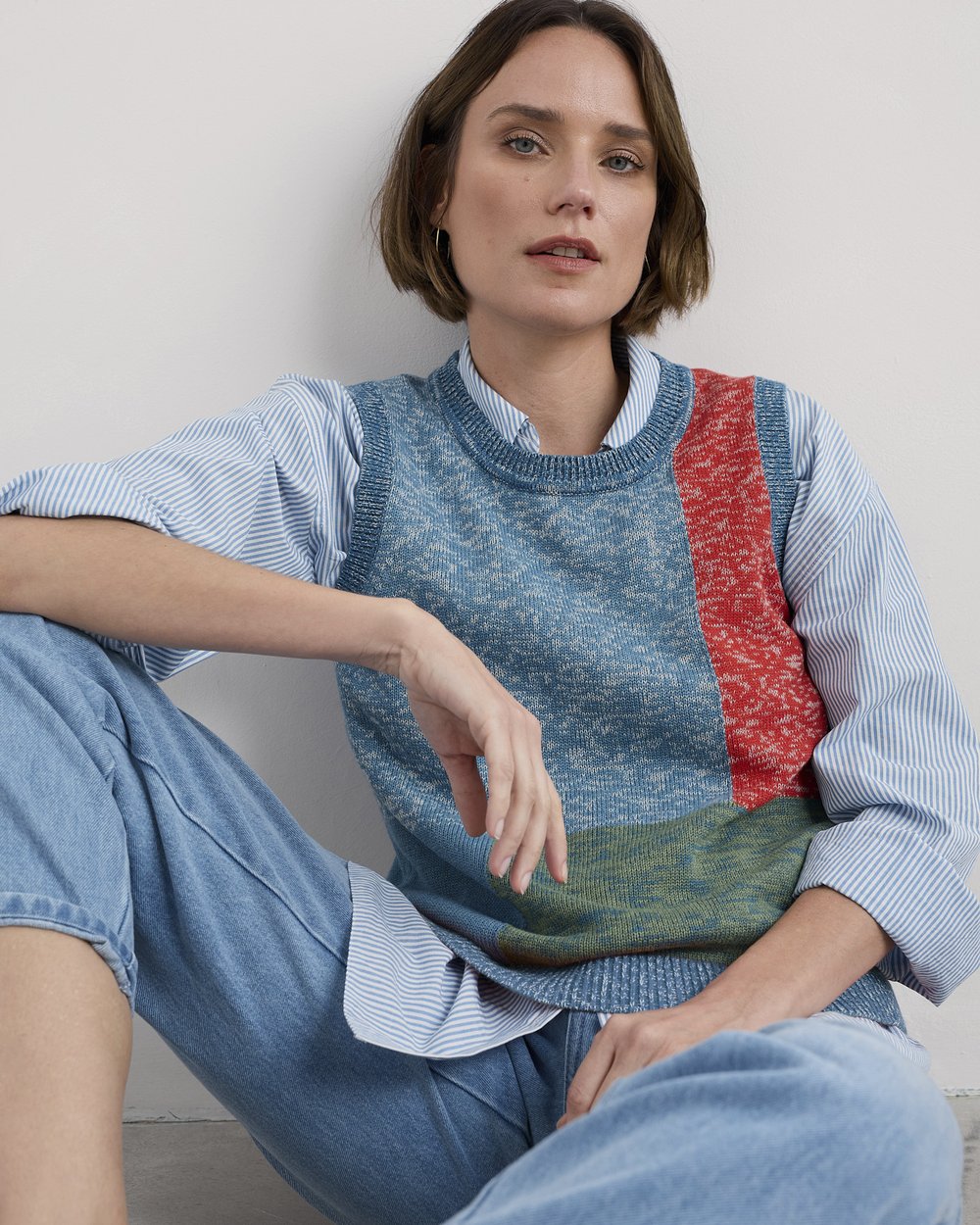 Seasalt Cornwall - Morgana Knitted Vest - Tangle Wood Lagoon Multi