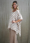 Rustic ‘Luna’ Oversized Top - Antique Rust with White Stripes