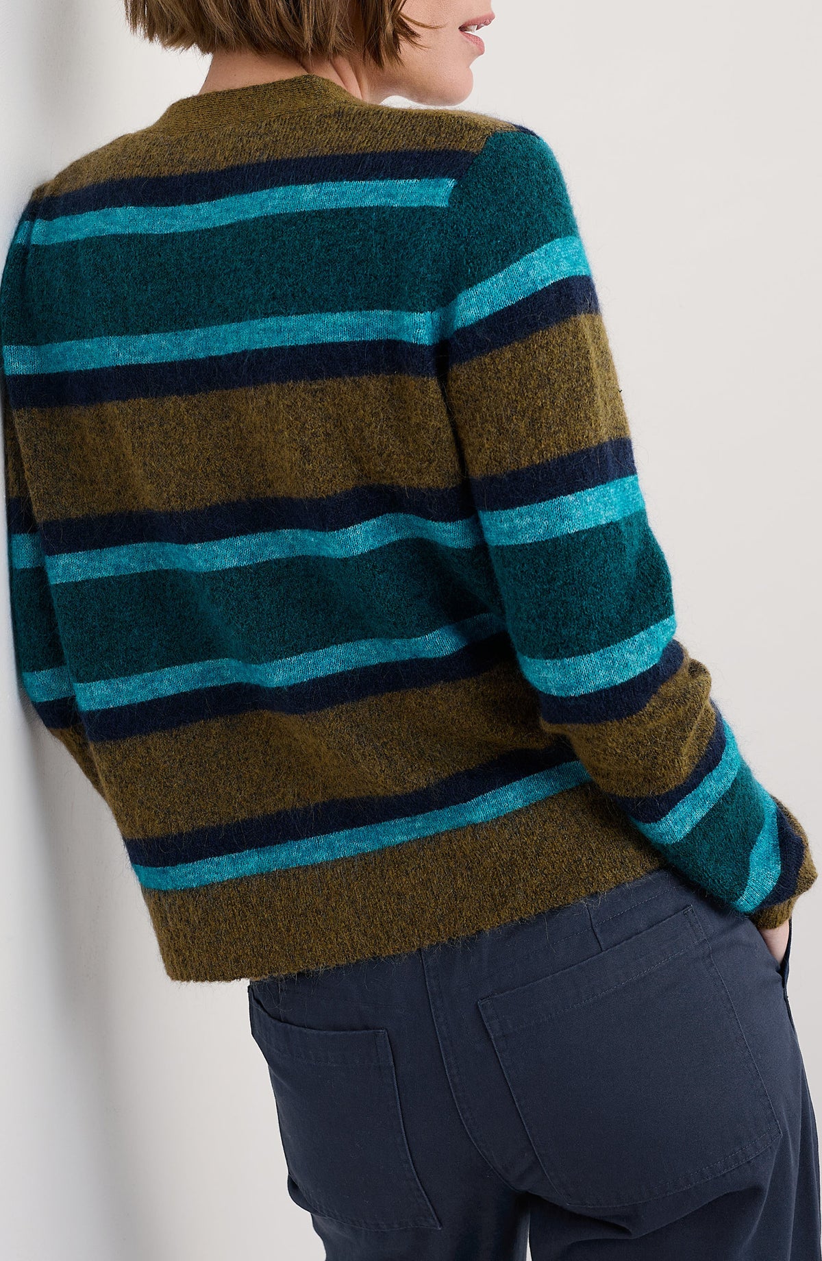 Seasalt Cornwall - Etching Mohair Mix Cardigan - Earthenware Cyan Mix