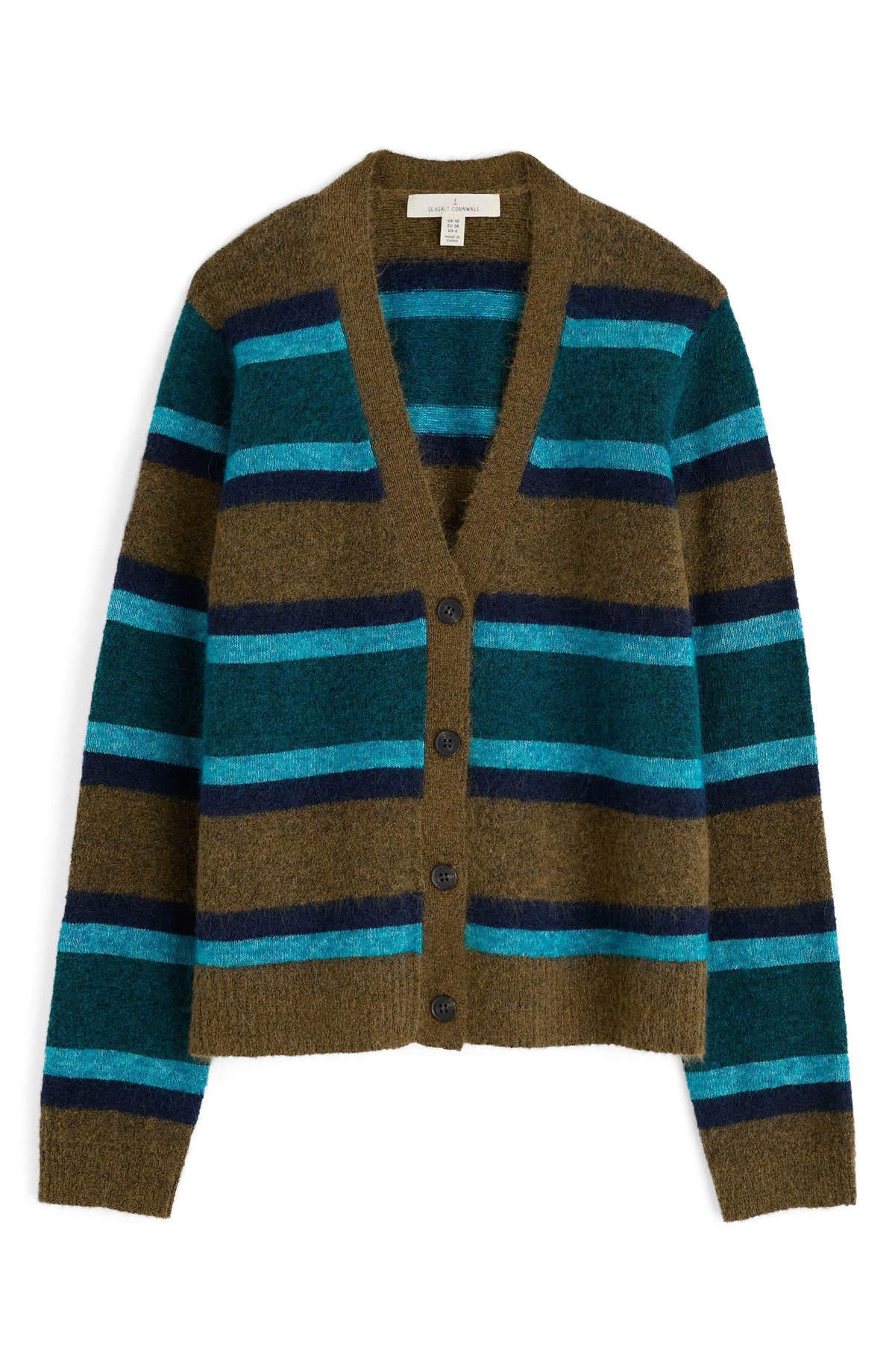 Seasalt Cornwall - Etching Mohair Mix Cardigan - Earthenware Cyan Mix