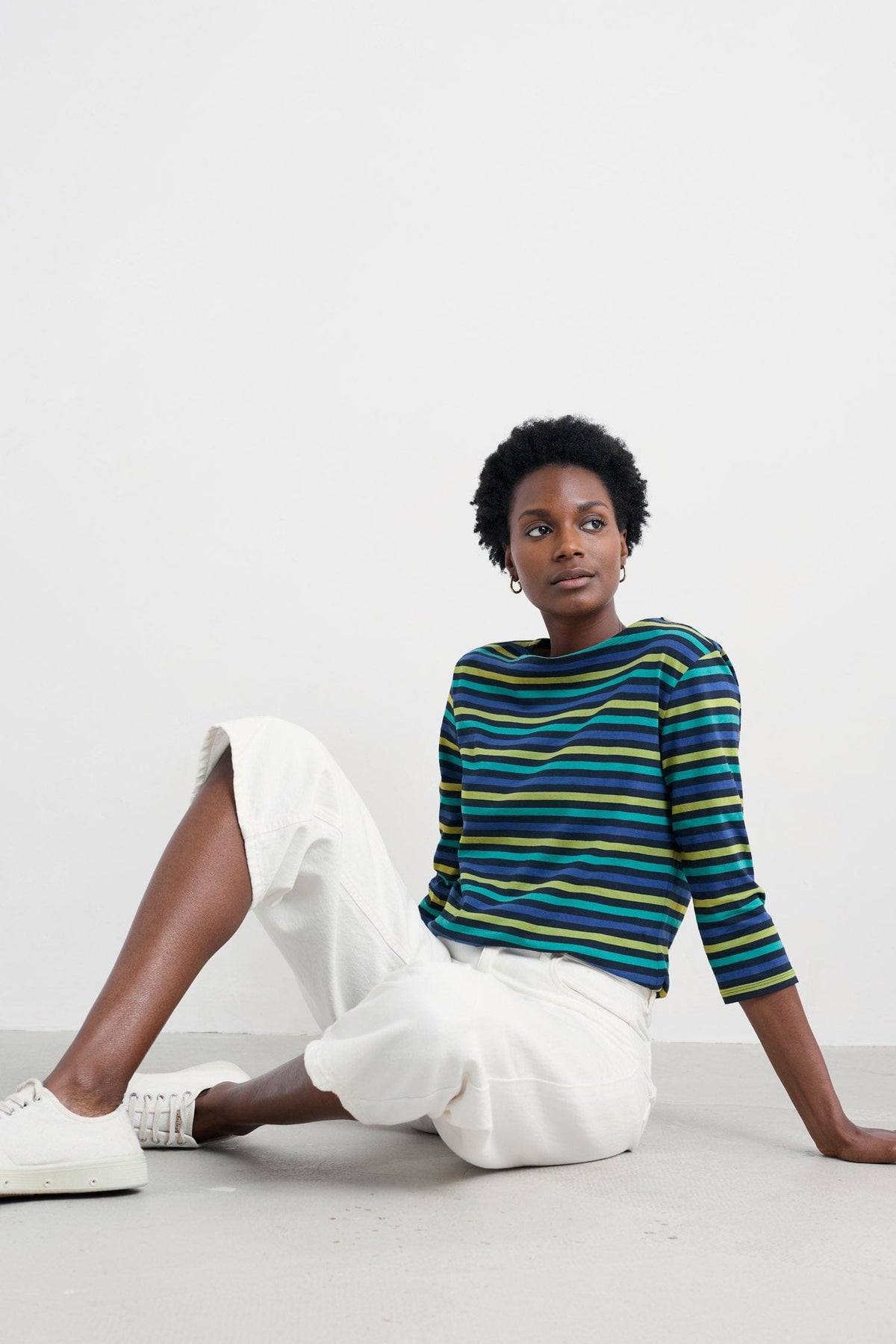 Seasalt Cornwall - Sailor Top in GOTS-Certified Organic Cotton Jersey - Tri Mini Cornish Emulsion - LAST - Size 8