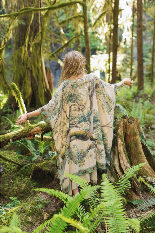 ‘Earth and Sky’ Bohemian Goddess Starduster Kimono W/Trees