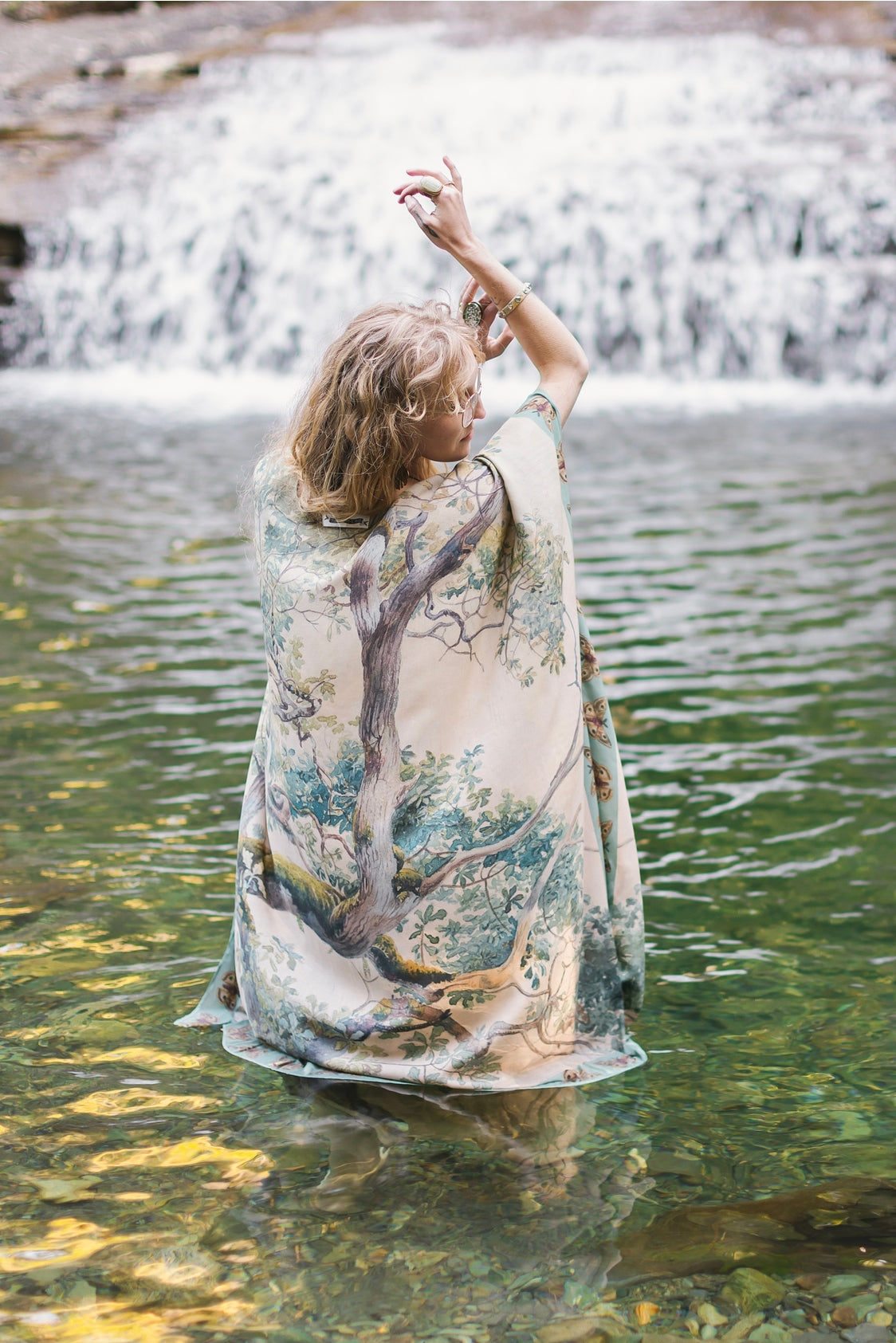 Market Of Stars - ‘Earth and Sky’ Bohemian Goddess Starduster Kimono W/Trees