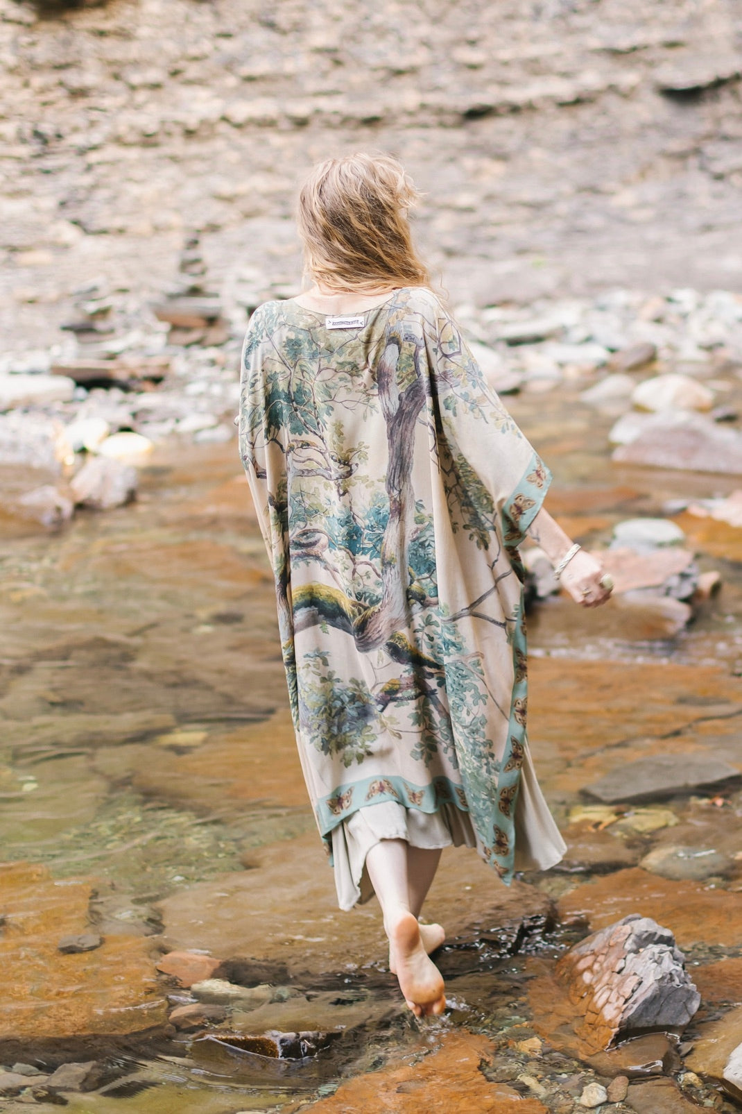 Market Of Stars - ‘Earth and Sky’ Bohemian Goddess Starduster Kimono W/Trees