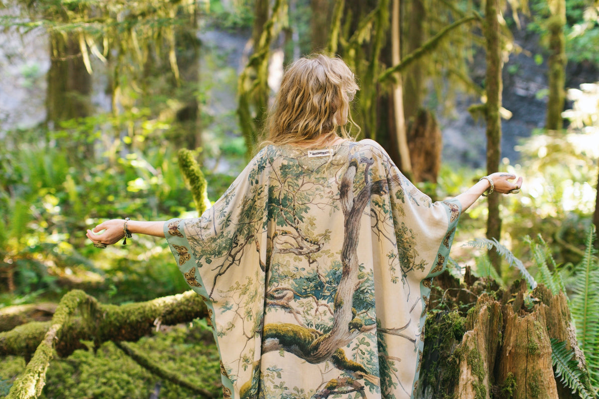 Market Of Stars - ‘Earth and Sky’ Bohemian Goddess Starduster Kimono W/Trees