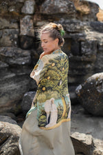 ‘Tree of Life’ Matinée Duster Kimono w/ Dove Mid-Length