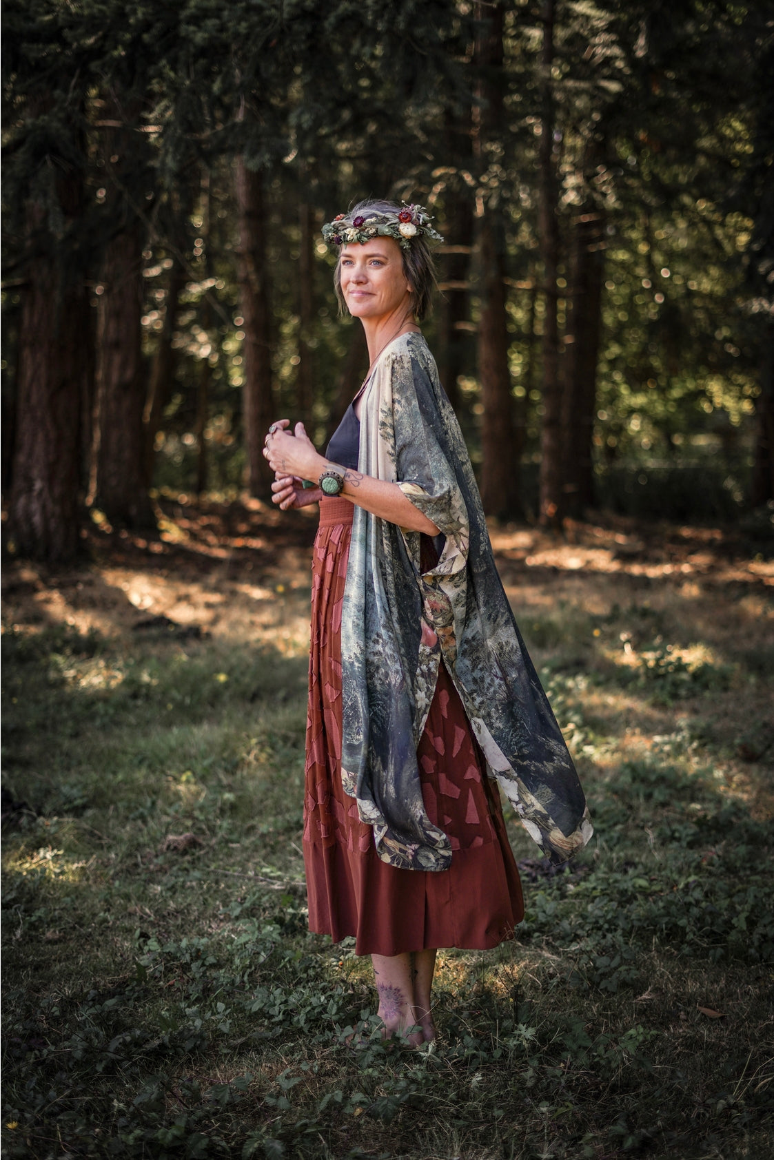 Market Of Stars - Castles in the Air - Bohemian Goddess Starduster Kimono Duster Mid - Length