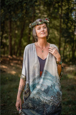 ‘Castles in the Air’ Bohemian Goddess Starduster Kimono Duster Mid-Length