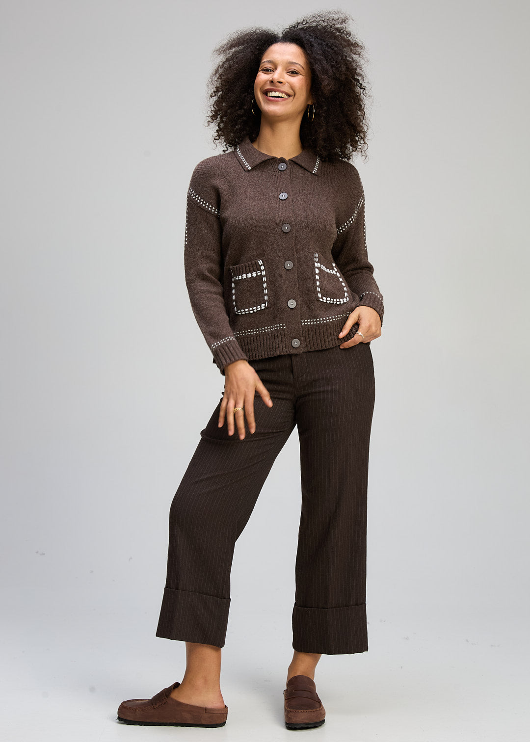 Zaket & Plover - Tailored Cardi - Cocoa