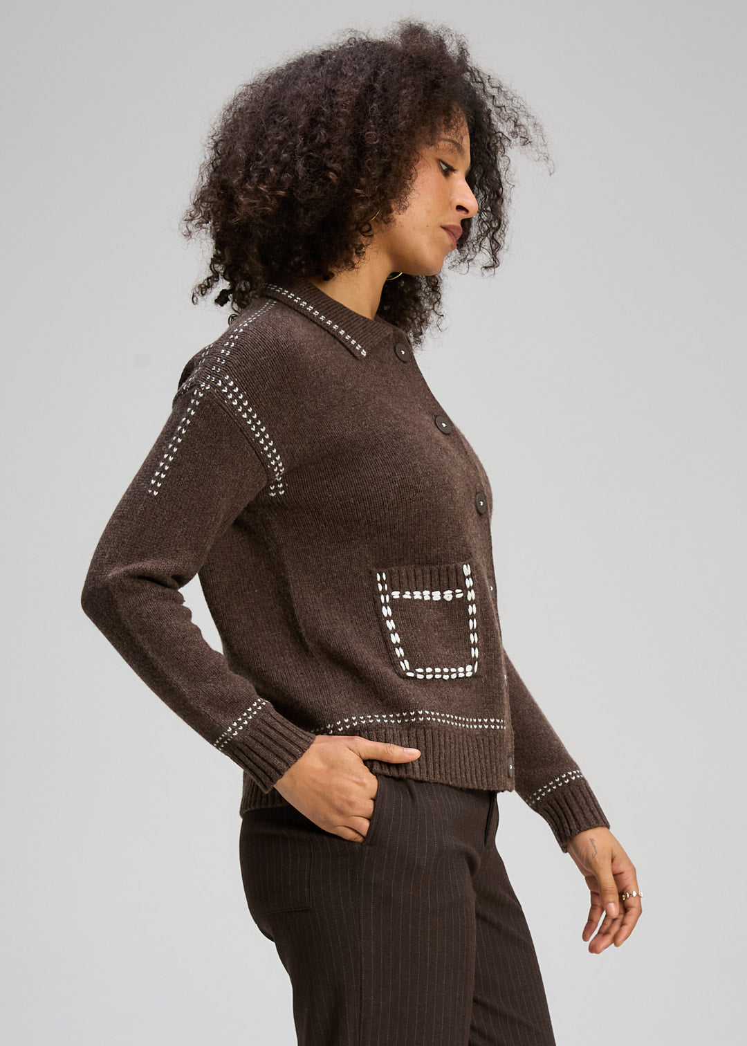 Zaket & Plover - Tailored Cardi - Cocoa