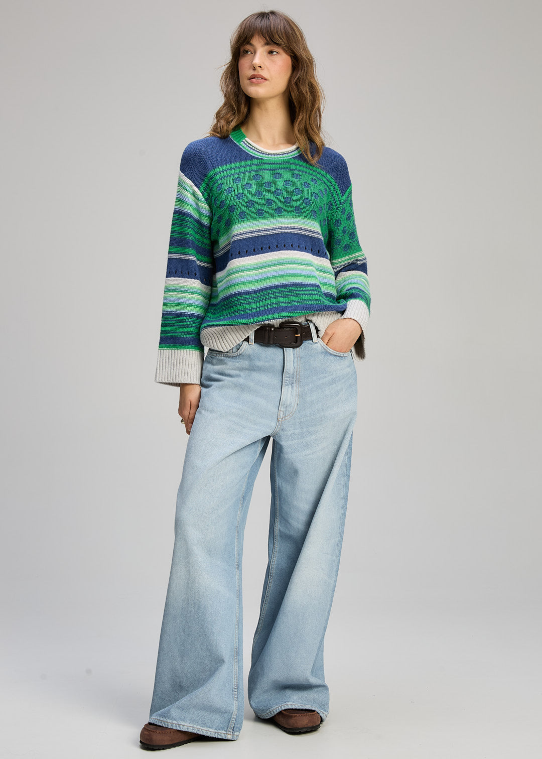 Zaket & Plover - Stripe Pop Jumper - Parsley
