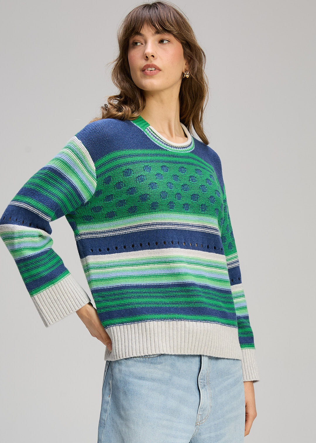 Zaket & Plover - Stripe Pop Jumper - Parsley