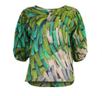 Olga De Polga ‘Vivant’ Blouse Green in Seersucker - LAST - Size M