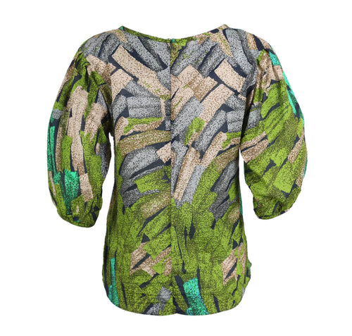 Olga De Polga ‘Vivant’ Blouse Green in Seersucker