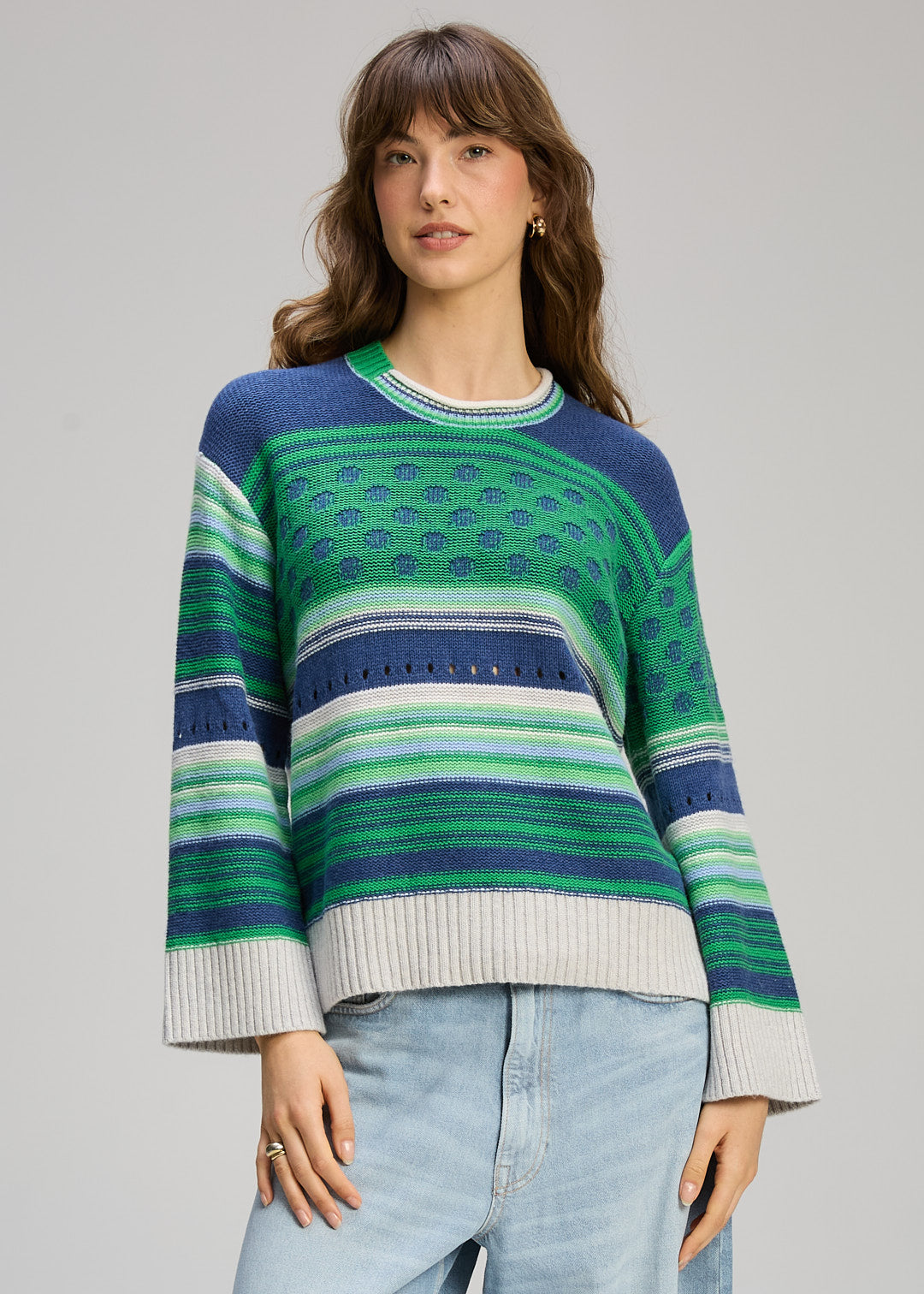 Zaket & Plover - Stripe Pop Jumper - Parsley