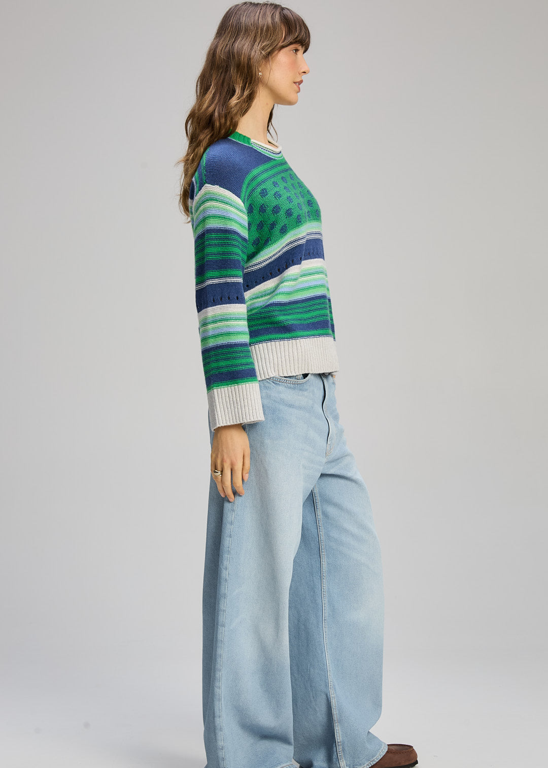 Zaket & Plover - Stripe Pop Jumper - Parsley
