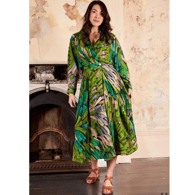 Olga De Polga ‘Vivant Parisian’ Midi Wrap Dress - Green - LAST - Size S