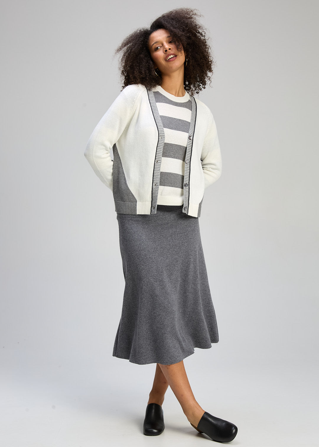 Zaket & Plover - Dual Stitch Cardi - Cloud