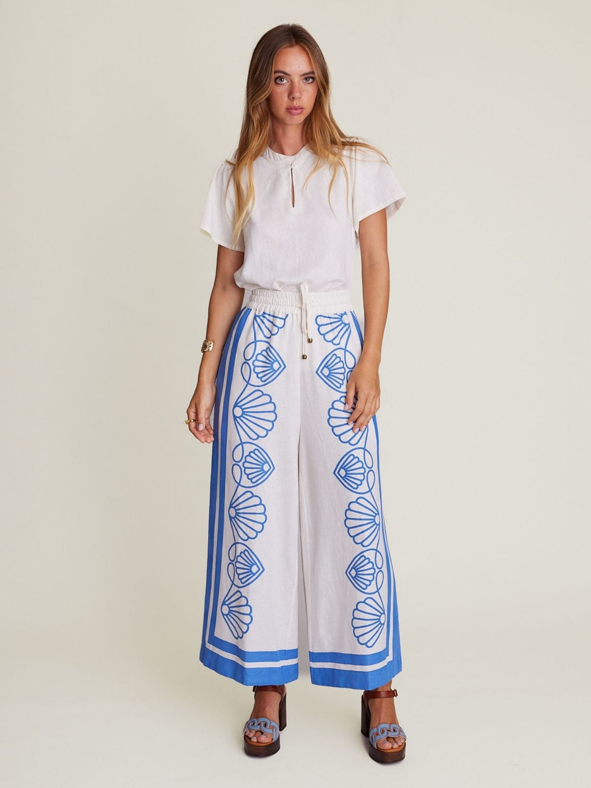 State Of Embrace Open Neck Blouse - Alabaster