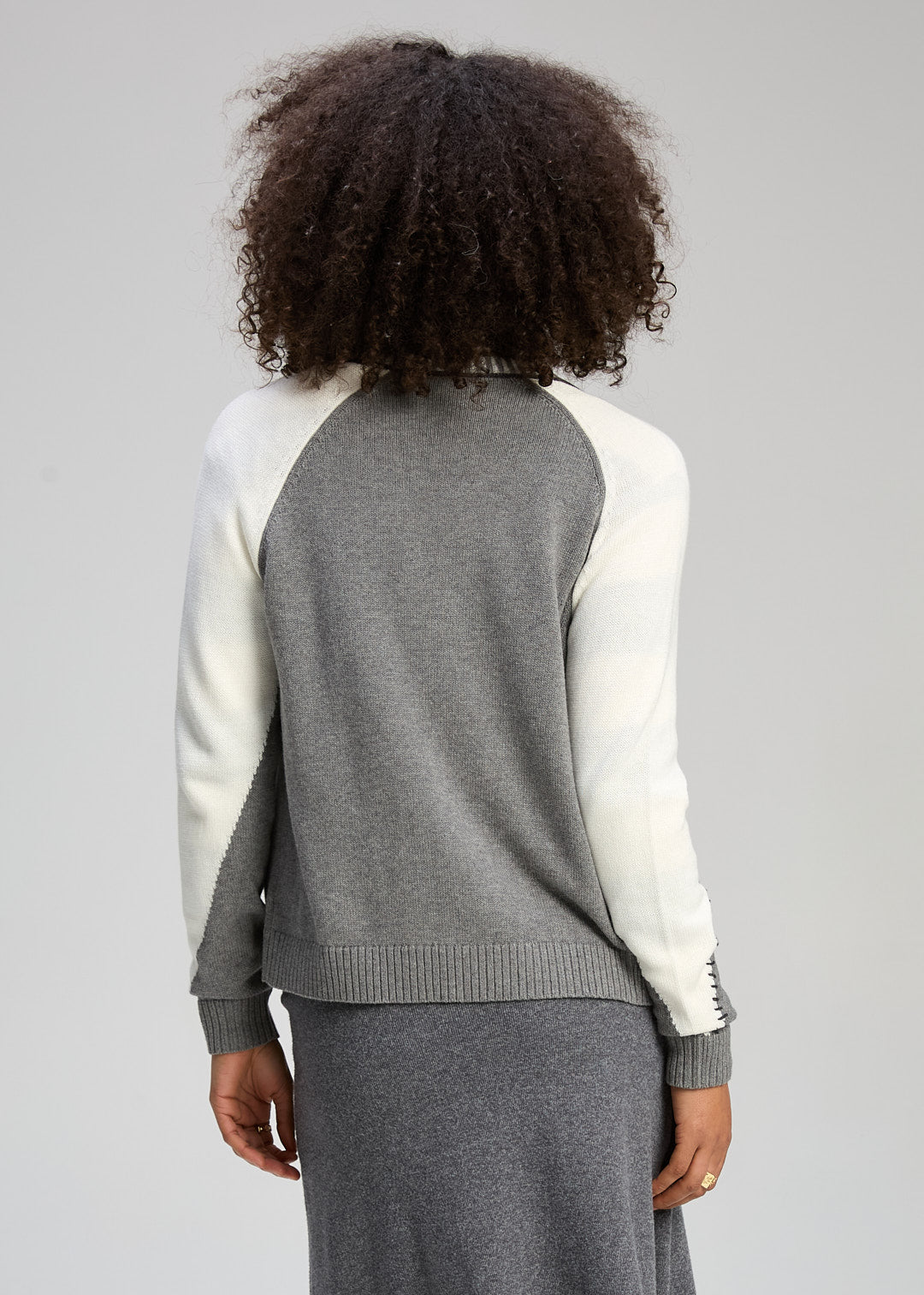 Zaket & Plover - Dual Stitch Cardi - Cloud