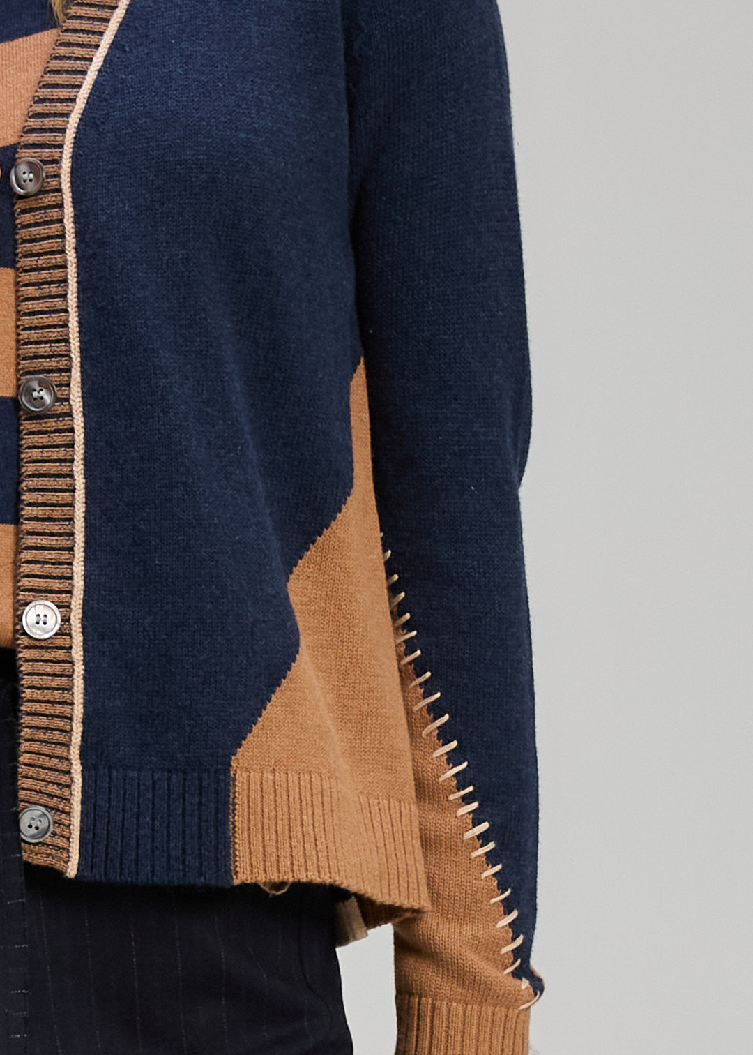 Zaket & Plover - Dual Stitch Cardi - Cinnamon