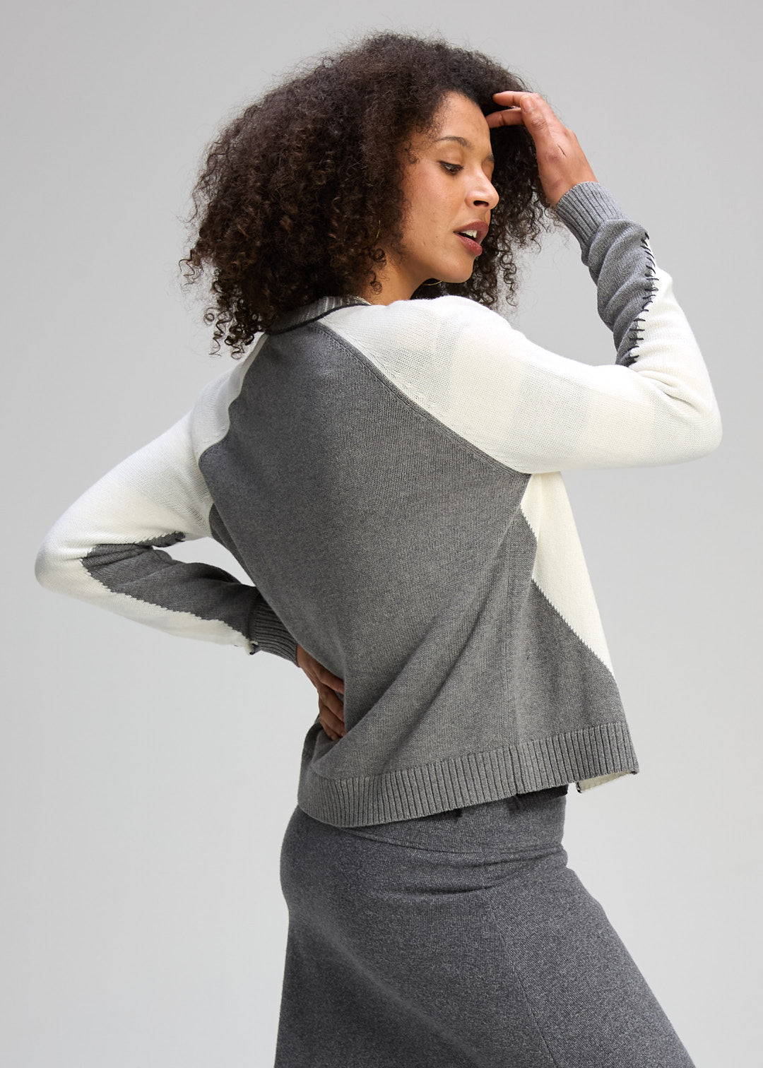 Zaket & Plover - Dual Stitch Cardi - Cloud