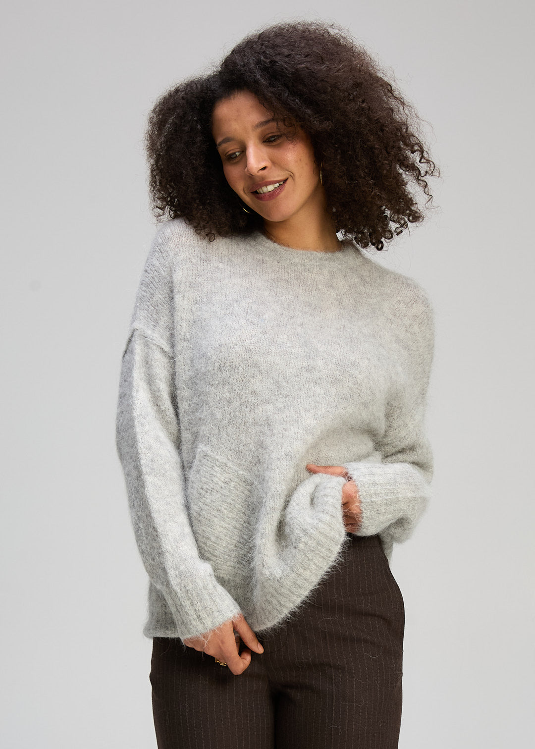Zaket & Plover - Alpaca Jumper - Marl Grey