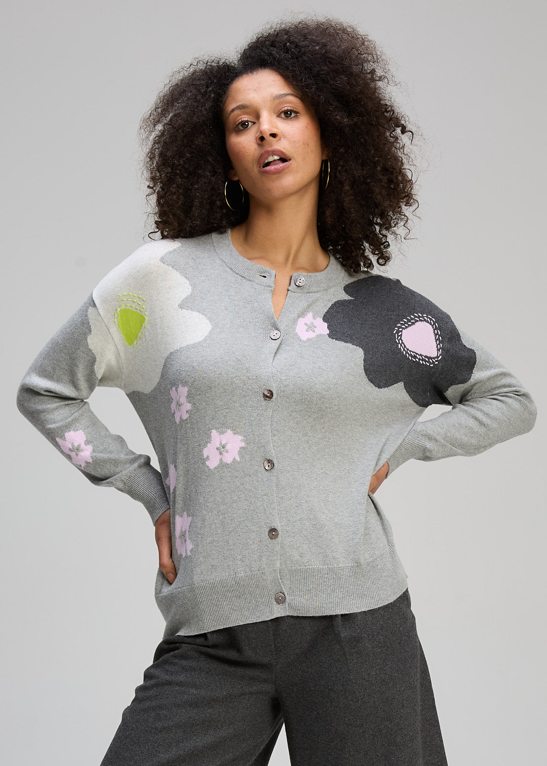 Zaket & Plover - Petal Play Cardi - Marl - LAST - Size XS