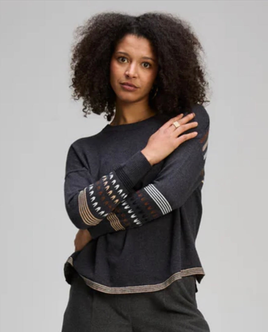 Zaket & Plover - Textured Swing Jumper - Charcoal