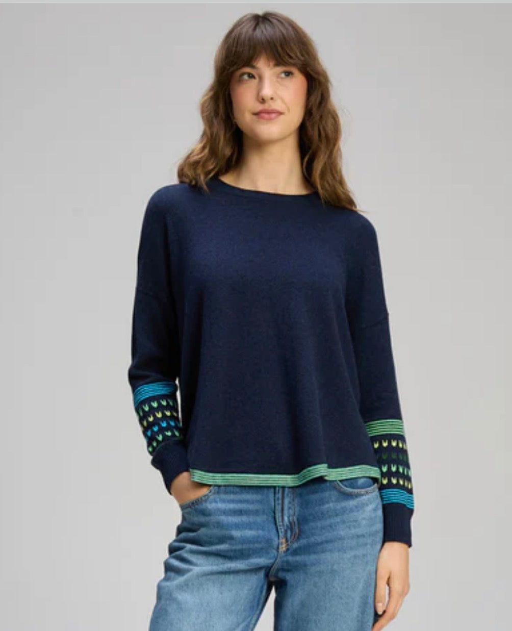 Zaket & Plover - Textured Swing Jumper - DK Denim