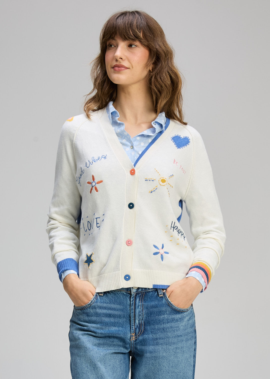 Zaket & Plover - Good Energy Cardi - Winter White