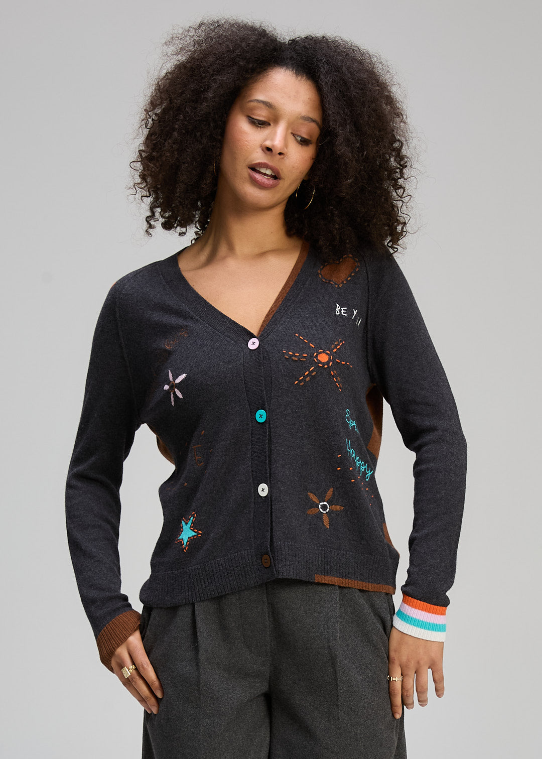 Zaket & Plover - Good Energy Cardi - Charcoal