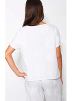 Blueberry Italia Embroidered Short Sleeve Top - White.