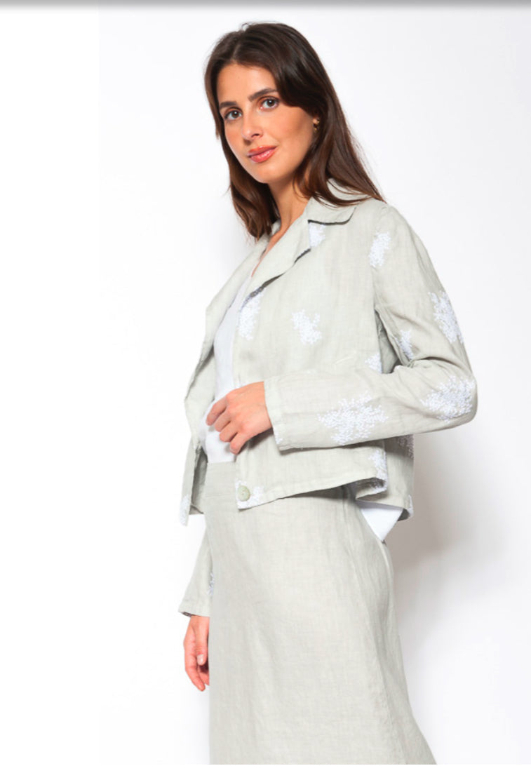 Blueberry Italia Embroidered Linen Jacket - Various Colours