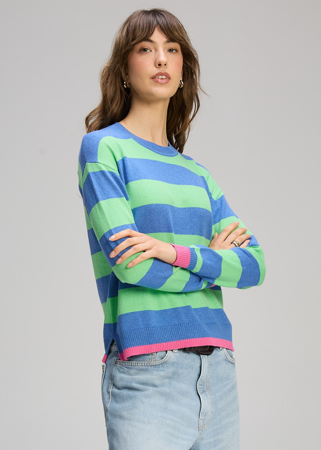Zaket & Plover - Stripe Clash Jumper - Blueberry
