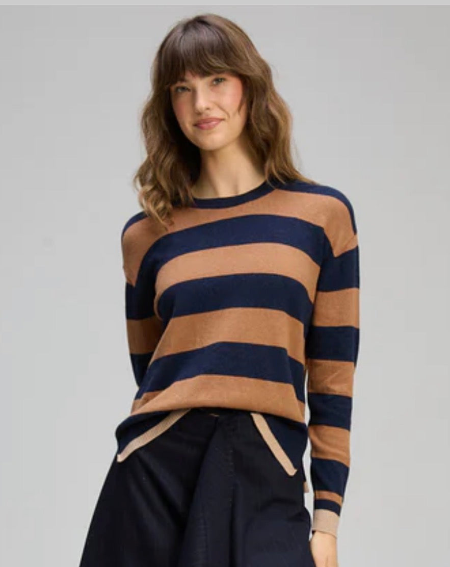 Zaket & Plover - Stripe Clash Jumper - DK Denim - LAST - Size XL