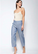 Blueberry Italia Linen Chambray Cargo Pant - Denim